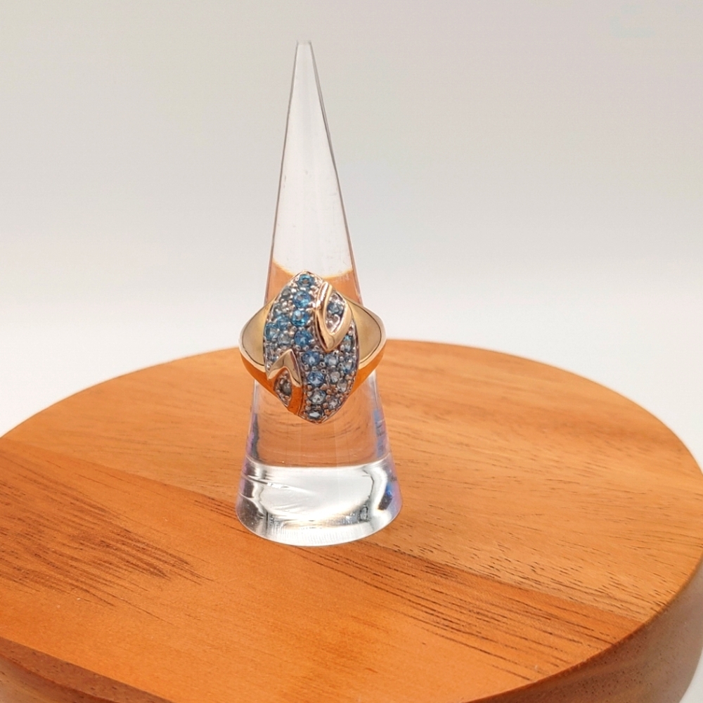 Aquamarine Pave Vermeil Ring